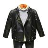Детская одежда, кожаная куртка для девочек и мальчиков, весенне-осенняя куртка из искусственной кожи с воротником-стойкой