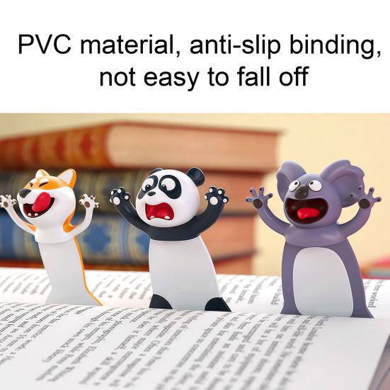 3D Закладка с животным Милая ПВХ Закладка с мультяшным персонажем для детей Читателей Забавный декор для стола Подарок на день рождения Рождество для студентов Любителей книг
