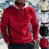 Осень-зима Мужская толстовка с капюшоном на молнии с полузастежкой, свободная эластичная манжета, теплый пуловер