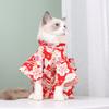 Japanese Retro Sphynx Cat Clothing for Cats Gotas Cherry Blossom Print Pet Kimono Persian Chinchilla Costume mascotas Clothes