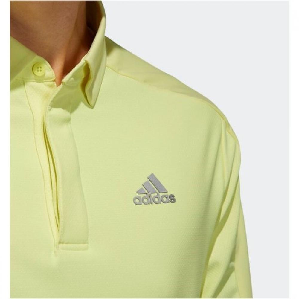 AdidaS Golf 21 YearS Men S FuncTional bruShed Long Sleeve Polo T ShirT gT3425 fluoreScenT