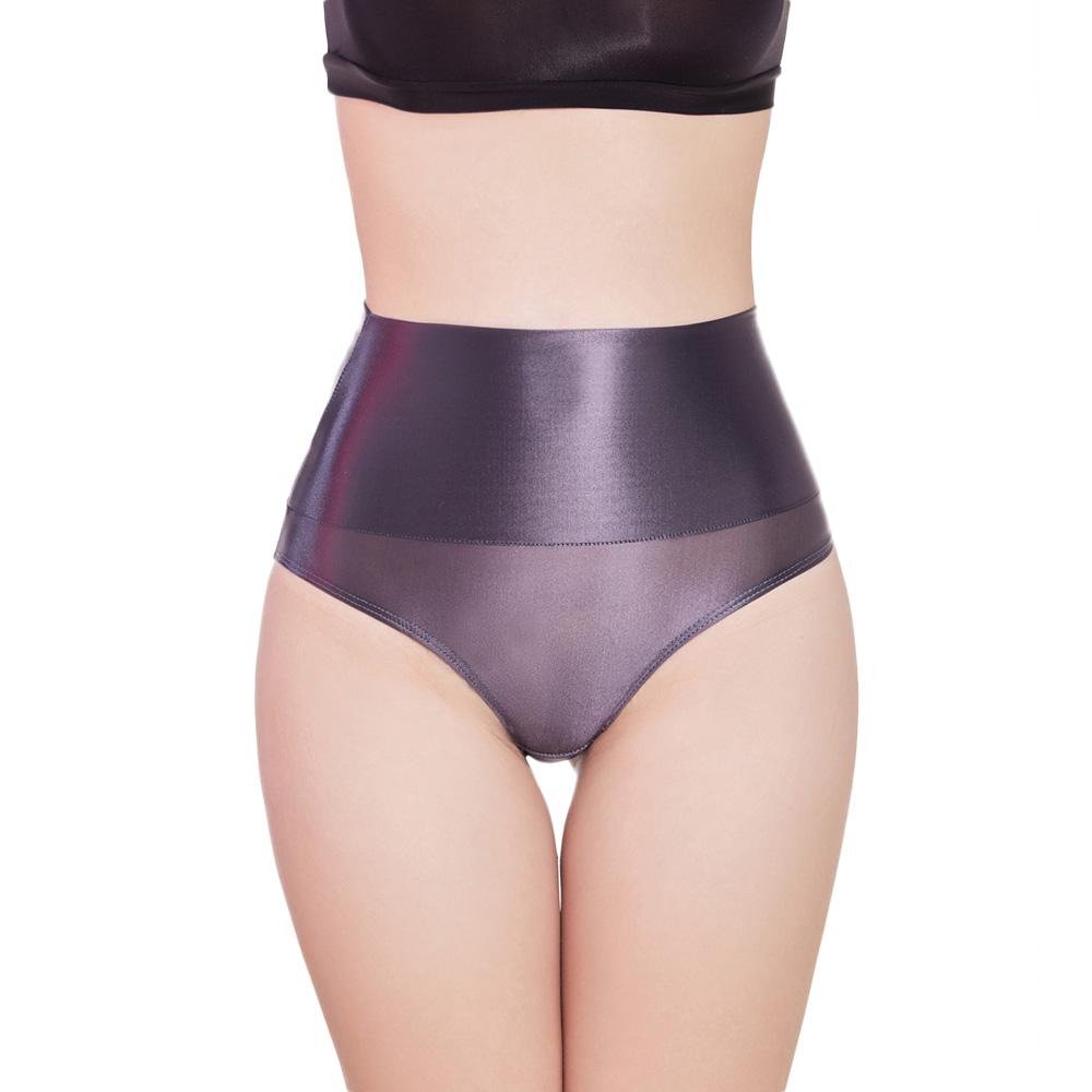 Сексуальные прозрачные трусики с высокой талией, эластичное нижнее белье, маслянисто-блестящие, блестящие, стринги, атласно-гладкие, Т-образная спинка, пуш-ап, хипстеры