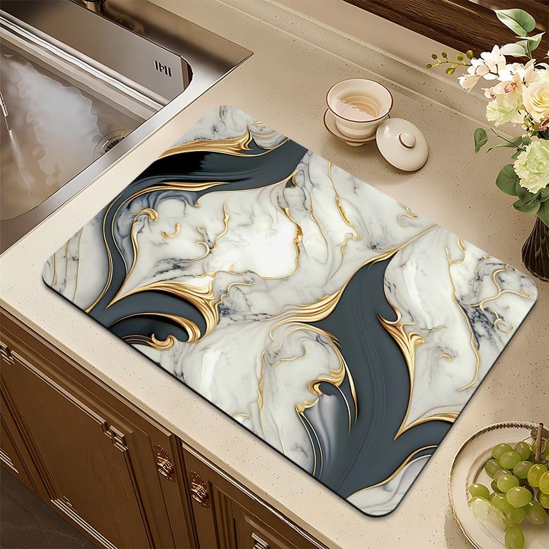 Ретро-подложка для слива воды, кухонная подложка для кофе, винтажный кухонный быстросохнущий коврик, нескользящий впитывающий коврик для столешницы