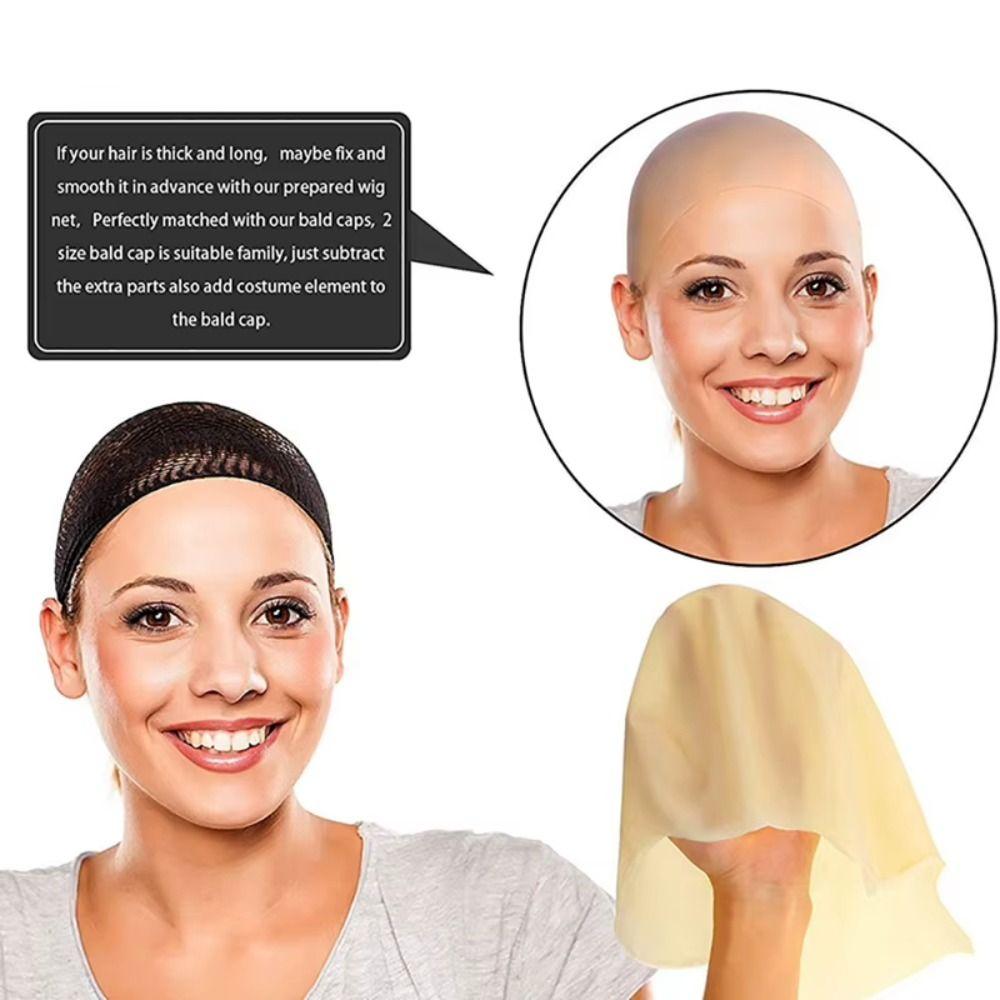 Fake Skin Bald Cap Unisex Bald Head Cap Fancy Film Skin Head Cap Role-Playing