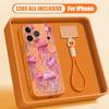 Чехол-браслет с рисунком медузы и дельфина для iPhone 17 Pro Max iPhone 16 15 14 13 Pro Max Магнитный для Magsafe Гибридный ТПУ+ПК Матовый чехол