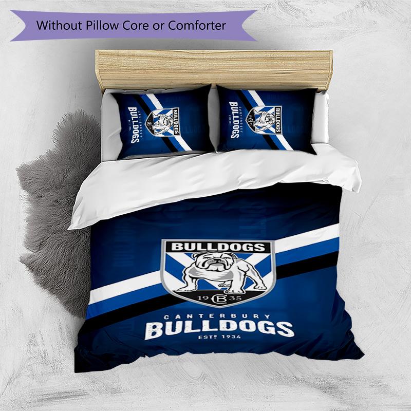 bulldogs Printed 3PCS Bedding Set Soft Breathable Duvet Cover Pillowcases Set Washable Bedroom Decor Home Gift