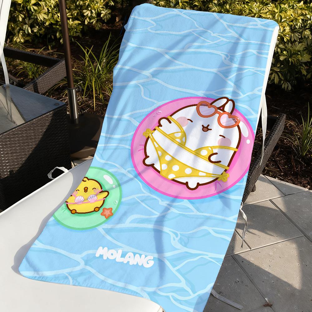 M-Molang МИЛЫЙ Мультяшное Полотенце Быстросохнущие Пляжные Полотенца Подходят Для Бассейнов Кемпинга Йоги И Тренажерного Зала