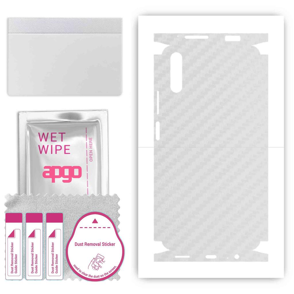apgo Protective Skin Sticker for the Back+sides Compatible with Honor 9X, Full Wrap Film, Foil, Vinyl - Pattern Transparent Carbon
