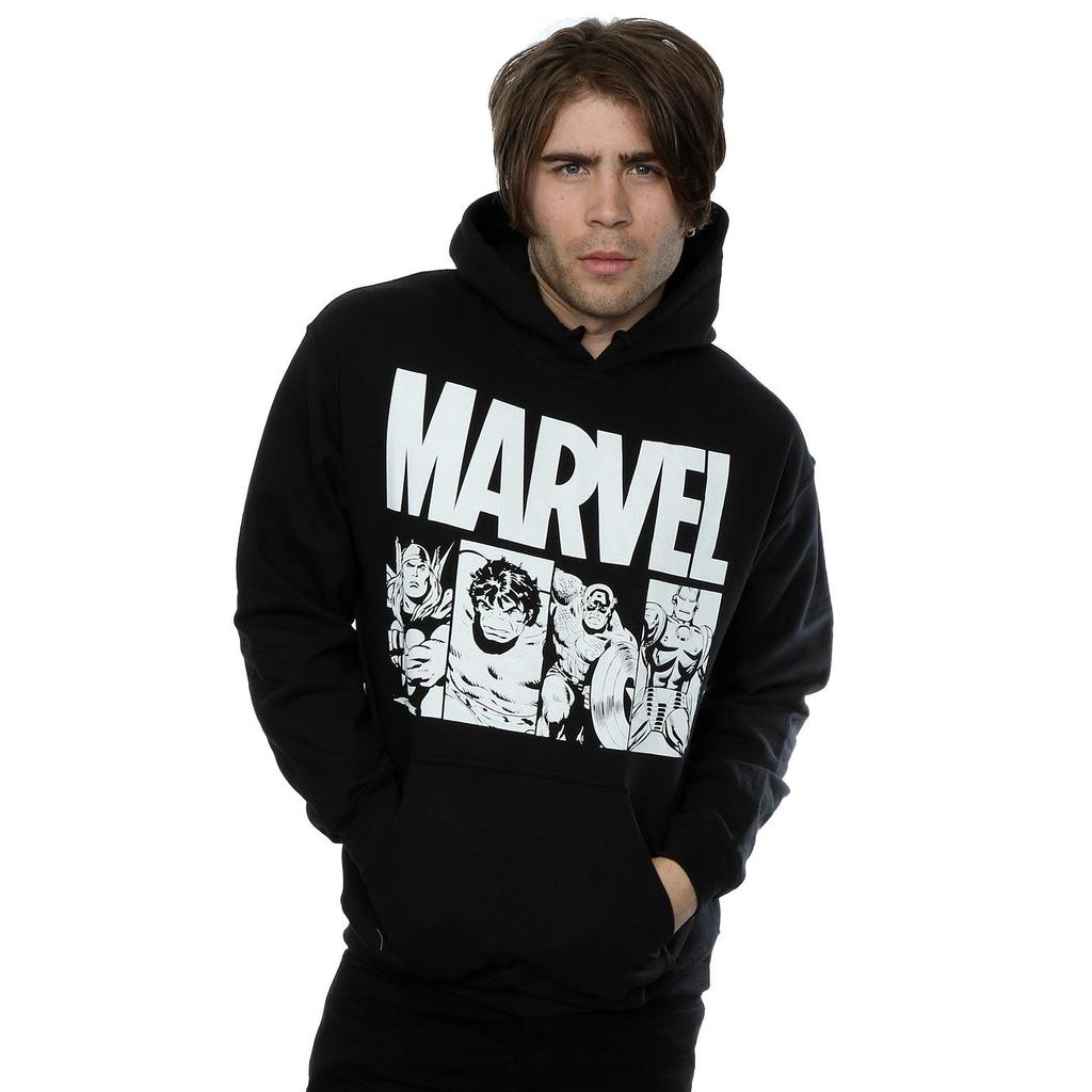 Marvel Mens Comics Action Tiles Hoodie