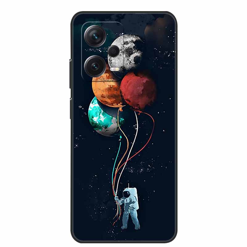Мягкий чехол для Xiaomi Redmi Note 12 Pro 5G Черный ТПУ Силиконовый Чехол для Redmi Note 12 Turbo 5G / Note12 Pro Plus Pro+ Волк