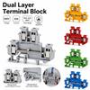 2.5mm Wire Connector Double Level Screw Terminal Block DIN Rail Terminal  For Automation Systems