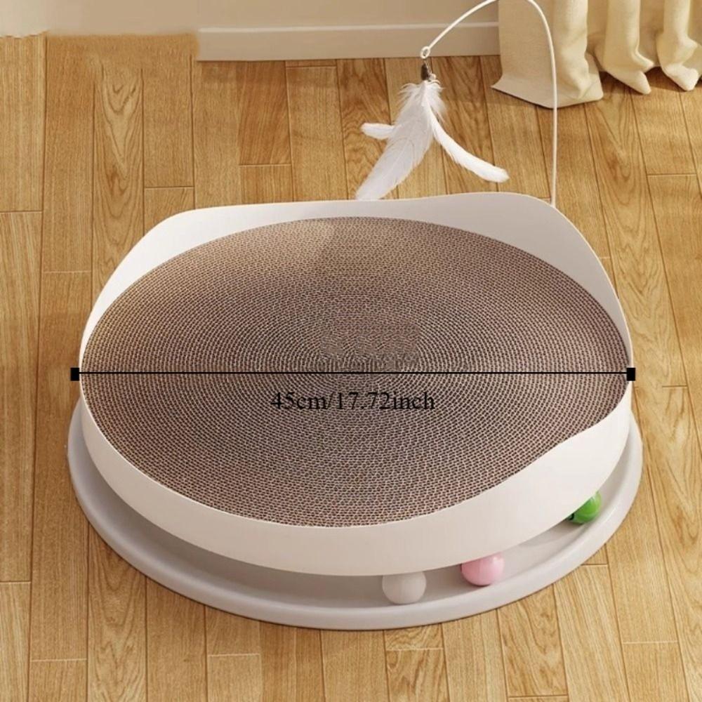 Wear Resistant Cat Scratch Board Round Cat Turntable Toy Teasing Cat Stick  Indoor Play