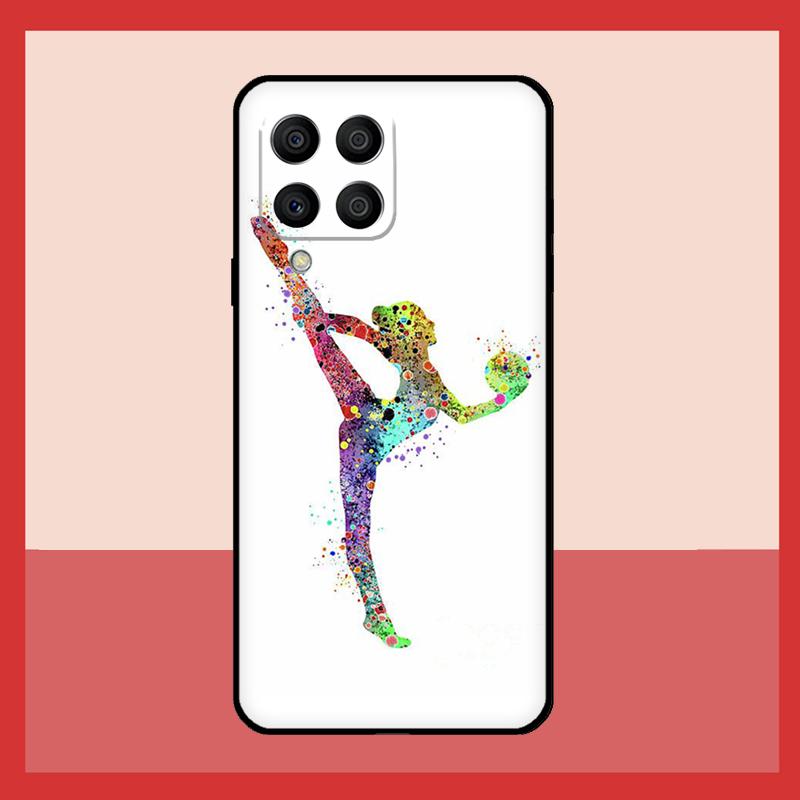 Акварельный Чехол с Рисунком Гимнастика Для Samsung Galaxy M56 M12 M06 M32 M52 M35 M55 M15 M11 M13 M14 M16 M36 M31 M53 M34 M54