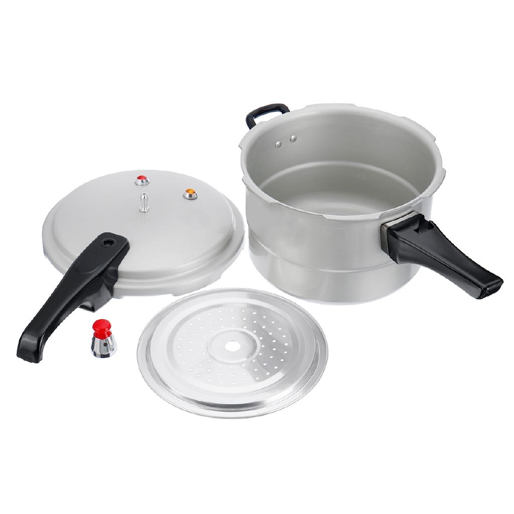 Double Bottom Pressure Cooker Kit Kitchen Bar Aluminum Alloy Pressure Cooker Beans Meats Vegetables Soups Cooking 6.3L