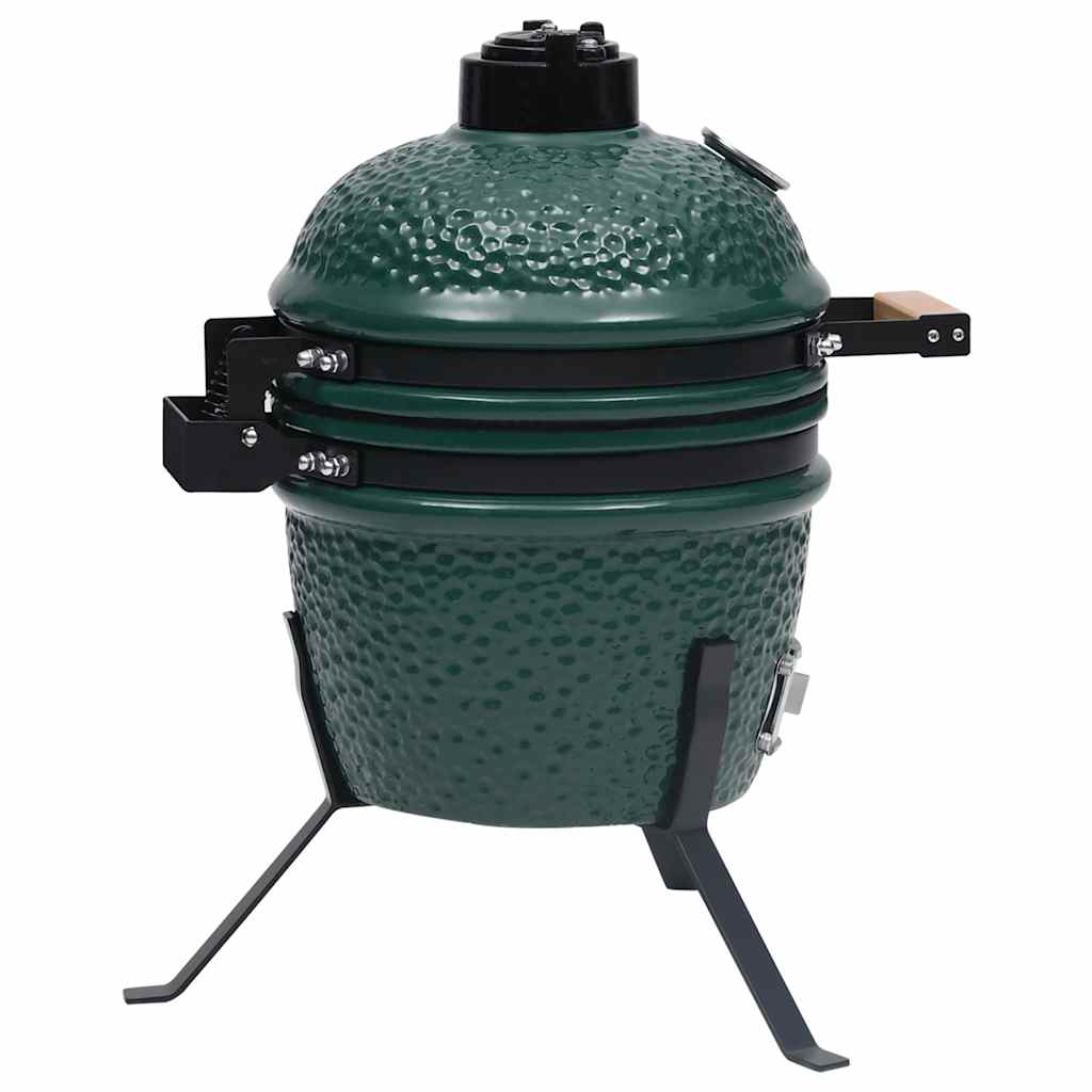 2 in 1 Kamado Grill Smoker Ceramic 56 cm Green