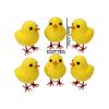 Realistic Easter Chick Figurine Flocking Mini Chicken Toy Cute Plush Chicken Ornament  Home Decor