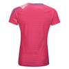 Li Ning Badminton Series Striped Color Block V-Neck Comfortable Breathable Short Sleeve Badminton Shirt Women Tops Bright-Pink AAYU140-3