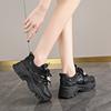 CRLAYDK Designer Women's Platform Chunky Fashion Sneakers Walking Lace Up Dad Shoes Wedge Mesh Trendy Sport Casual Tennis
