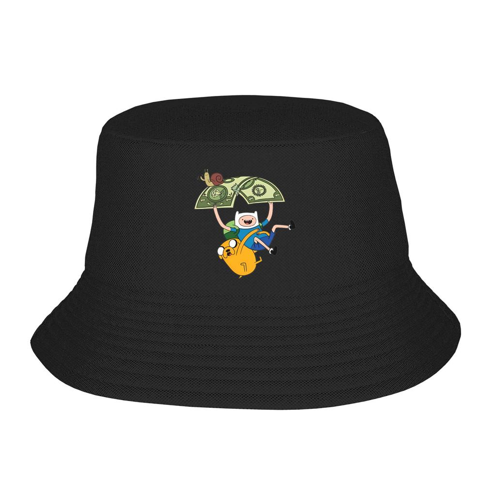 Adventures Time Jake in Pocket Bucket Hats Getaway Headwear Stuff Cartoon Anime Fishing Caps for Girl Session Hats Foldable