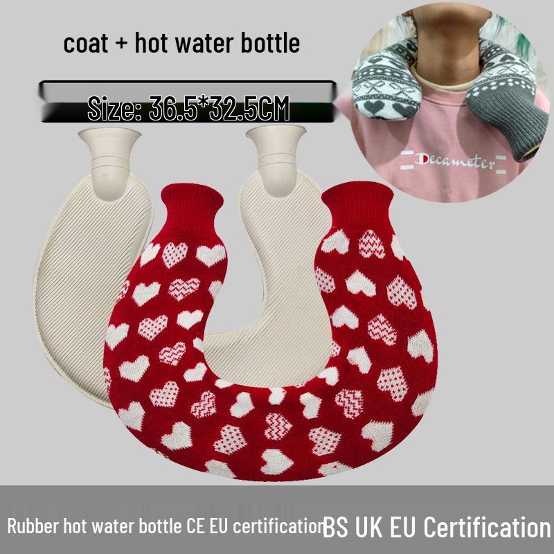 Explosion-Proof Hot Water Bottle: Rubber Design for Stomach and Feet, Long-Lasting Warmth