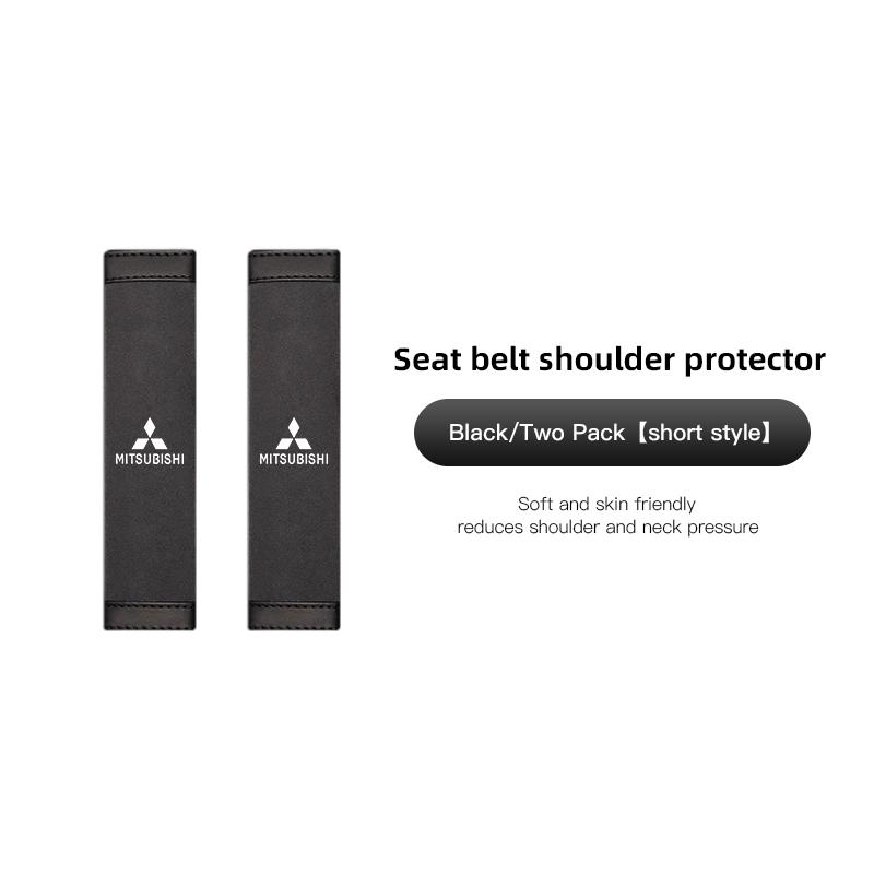2Pcs Car Seat Belt Cover Shoulder Protector Auto Accessories For Mitsubishi Eclipse Lancer Outlander Pajero Ralliart Star Mirage