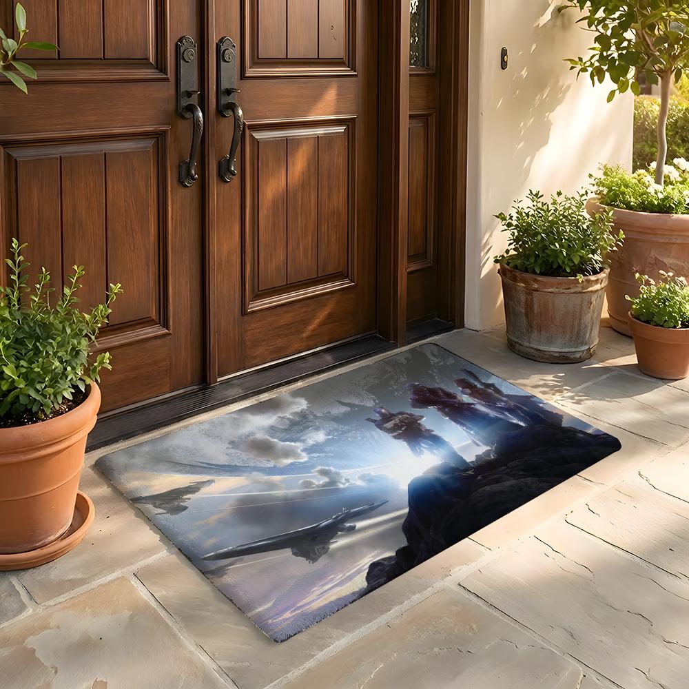 Floor Mat Soft Flannel Rug Non-Slip Absorbent Mat for Bathroom Bedroom Home Decor D-Destiny