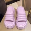 Fashion Summer Women Slippers Chunky Platform Comfort Beach Shoes Slides Ladies Soft Sole Non-Slip Sandals Wear-resisting Shoe 2025