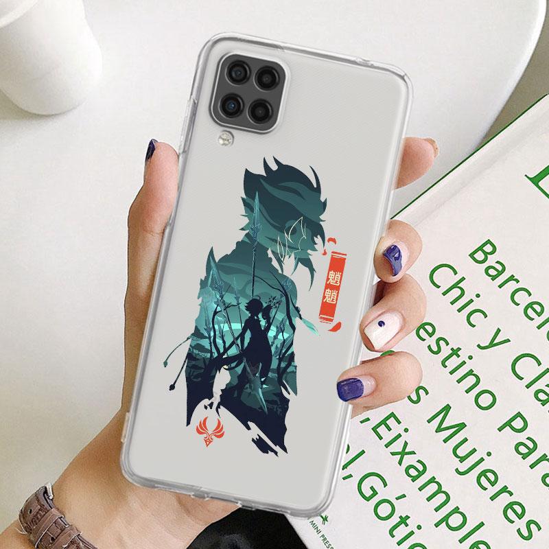 Прозрачный чехол для Samsung Galaxy A52 A12 A51 A32 A21s A71 A32 A22 50 A70 A31 A72 5G чехол для телефона аниме Genshin Impact Coque Capa