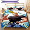 3pcs Custom Name Johnny Bravo Bedding Set Duvet Cover Closure Includes 1 Duvet Cover & 2 Pillowcases, Soft and Comfortable for All Seasons.