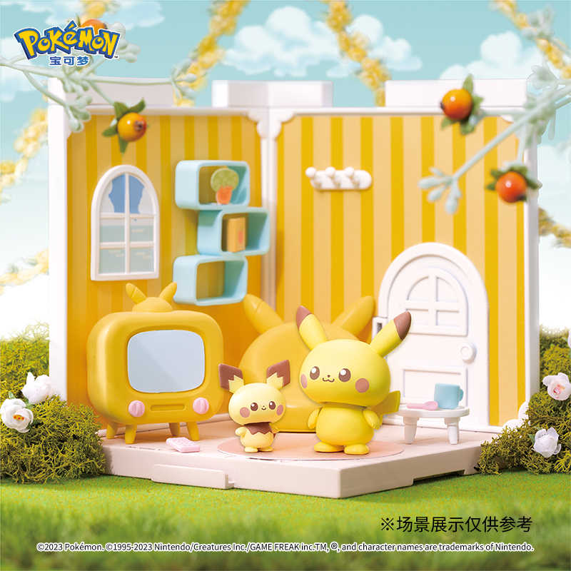 hot! Takara Tomy Poke Peace House Kitchen Bathroom Shop Pikachu Starzora Park Pikachu&Jirachi Toys Playset Gift