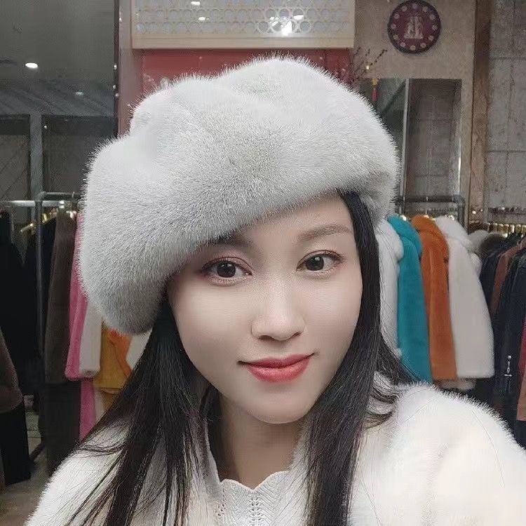 Новый берет-тыковка из искусственного меха норки, модный, универсальный, осенне-зимний, в зарубежном стиле, женская шляпа