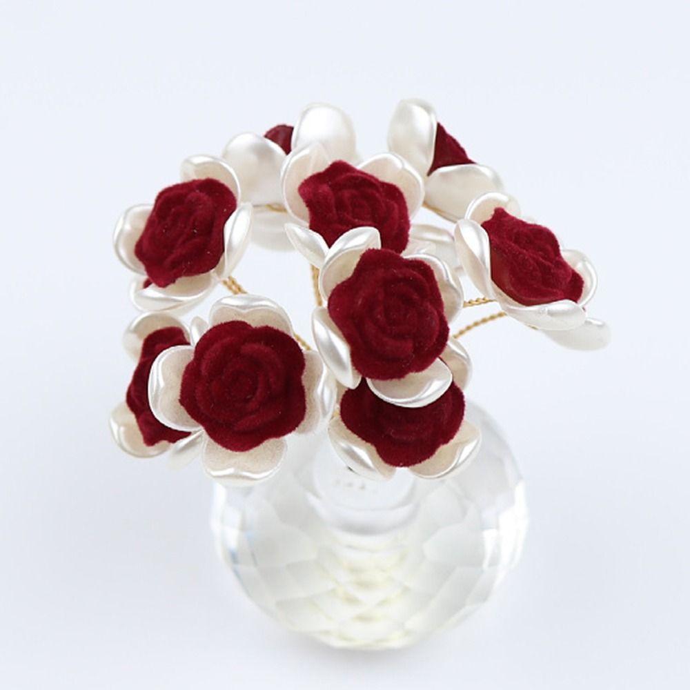 Изысканный хрустальный букет роз Хрустальные поделки Миниатюрная хрустальная фигурка цветка Настольное украшение