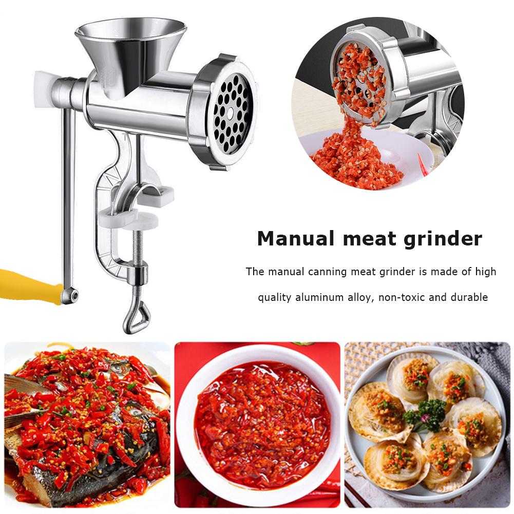 Manual Meat Grinder Hand Cranked Meat Mincer With Tabletop Clamp Sausage Stuffer Machine Multifunction for Meat Vegetables Beans