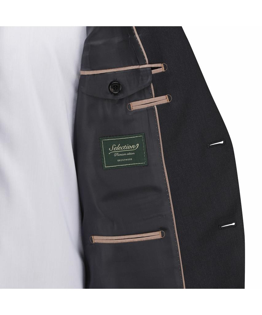 BRENTWOOD [Selection] 100% Wool Classic Suit Jacket - Dark Grey Brfba26523Gyd