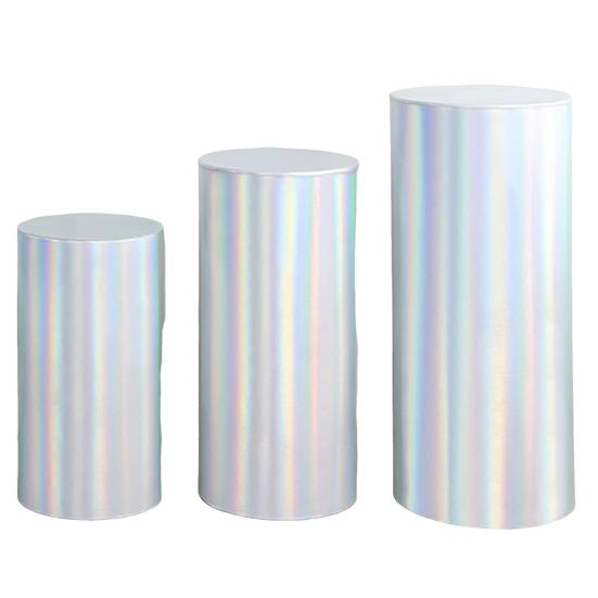 3 Pcs Party Cylinder Pedestal Stand Cover Plinth Pillar Decorative Sleeves Birthday Party Wedding Decor Dessert Base Wrap Cloth Party Planner