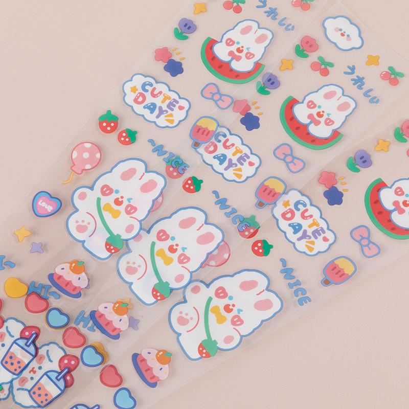 Милые корейские наклейки для девочек Kawaii для чехлов телефонов, канцелярских товаров, поделок, запечатывания и студенческих дневников