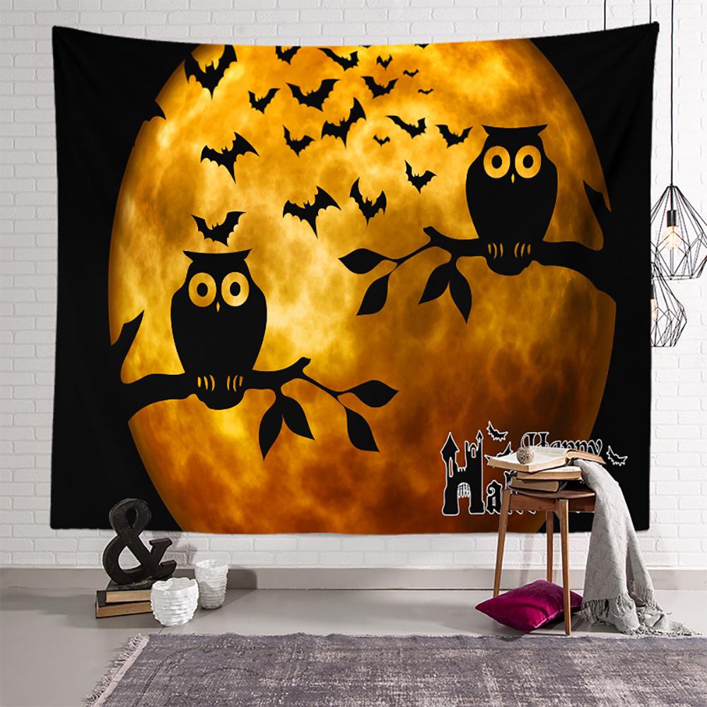 Хэллоуин страшная тыква ведьма летучая мышь принт гобелен потолок дома гостиная спальня настенный декор 230x180 см