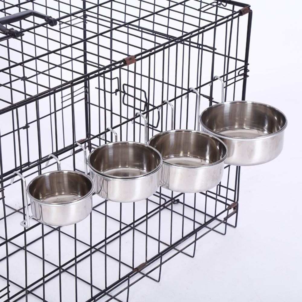 Hanger Cage Cup Hanging Feeder Dish Travel Food Water Bowls Stationary Dog Bowl Pet Feeding Tools