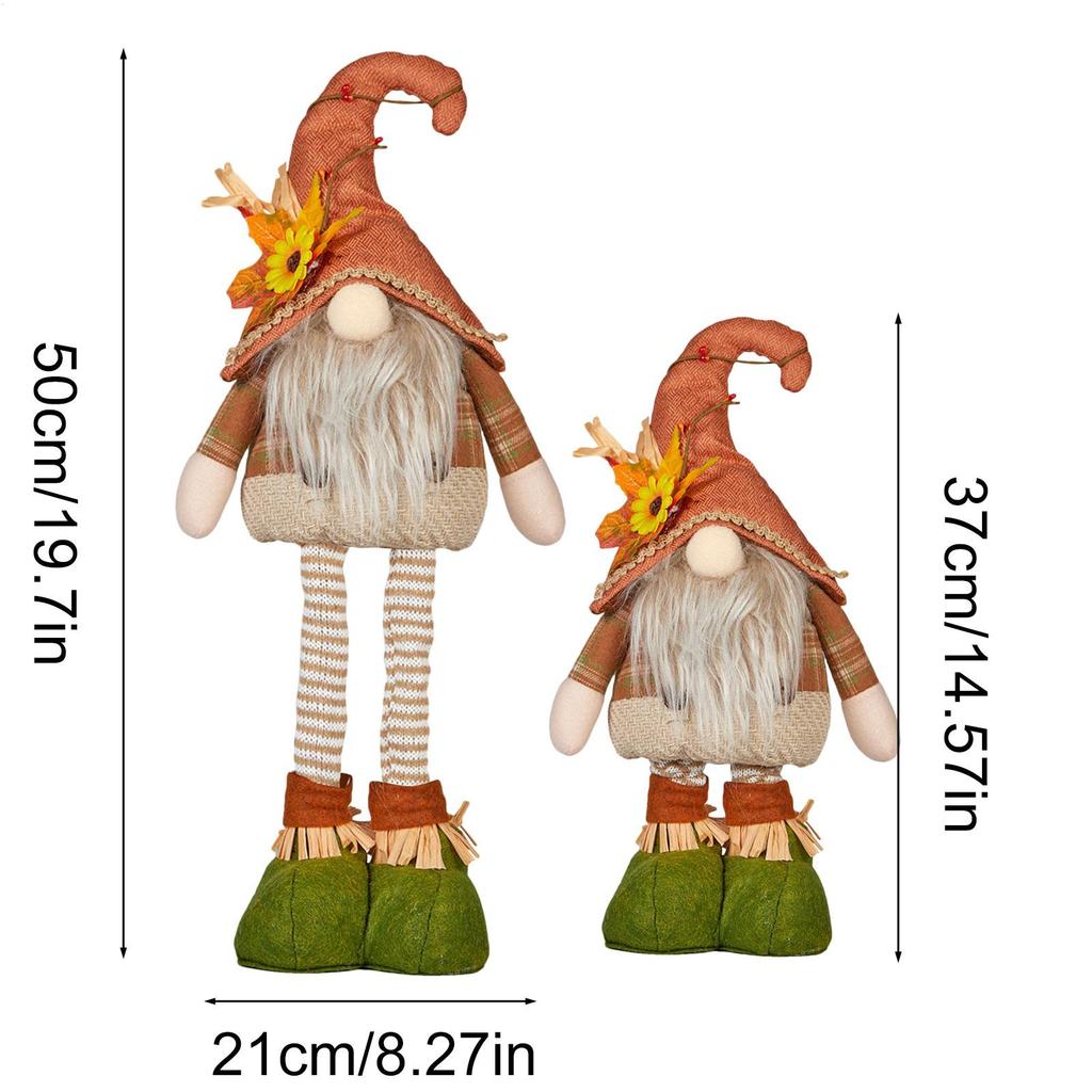 Осенние гномы украшения вязаная кукла гном с подсолнухом расширяемая фигурка композиция для витрины украшение для вечеринки в честь Дня благодарения