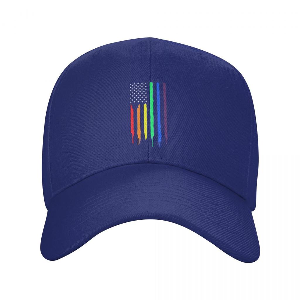 Rainbow American Flag Gay Pride Baseball Cap Sports Unisex Women's Adjustable LGBT Lesbian Dad Hat Summer Hats Snapback Caps