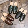 Летние мужские полулоферы, модные дышащие тапочки с кисточками, легкие мюли, классные полутапочки для мужчин, кожаные сандалии
