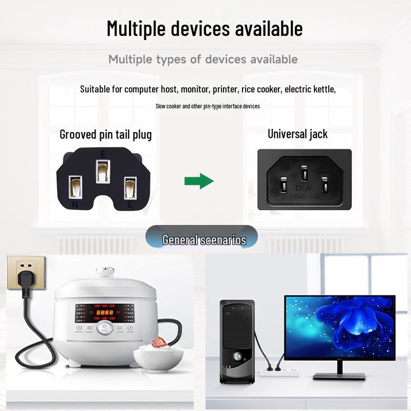 Трехштырьковый медный шнур питания C15 "Клевер" для Великобритании, термостойкий, для электрической пароварки и чайника