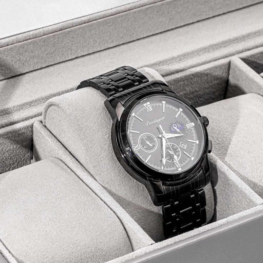 ProCase Коробка для часов на 3 слота Хранение часов Держатель для часов Органайзер для витрины для часов со стеклянной крышкой Мужчины, Мужской футляр, Мужчины,