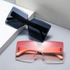 Персонализированные солнцезащитные очки без оправы, цельные, европейские и американские модные очки с большой оправой, специально для женщин с модными цветными солнцезащитными очками