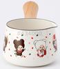 Fuji Enamel Monchhichi Milk Pan, 12cm, Let's! Parade Pattern, MN50A12M
