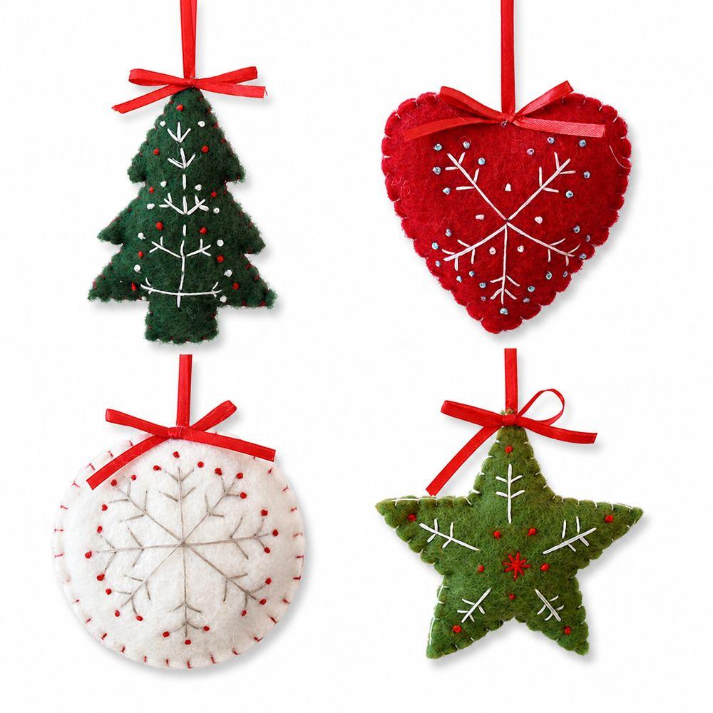 Wool Felt Christmas Ornaments Handmade Hanging Ornaments Holiday Home Decor
