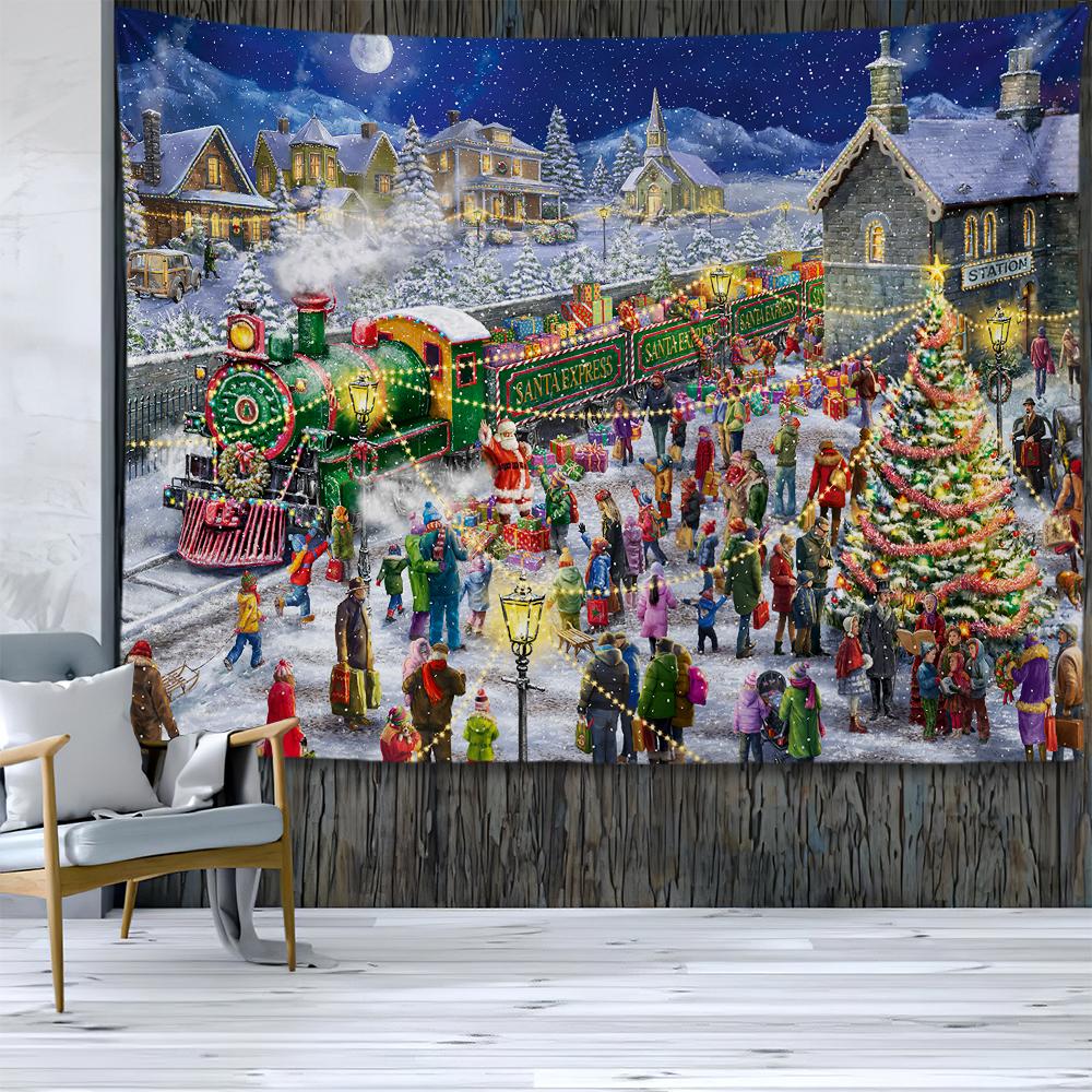 Рождественские гобелены, гобелены, богемные хиппи, украшение комнаты в общежитии, большие тканевые стены, шторы, простыни, пляжные полотенца