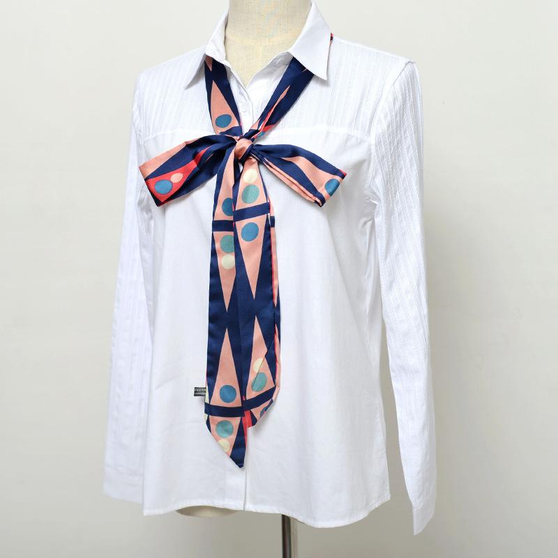 Slender Small Silk Scarf, Narrow Small Scarf, Women'S Spring, Summer And Autumn Chiffon Long Versatile Small Scarf 4.5X195Cm