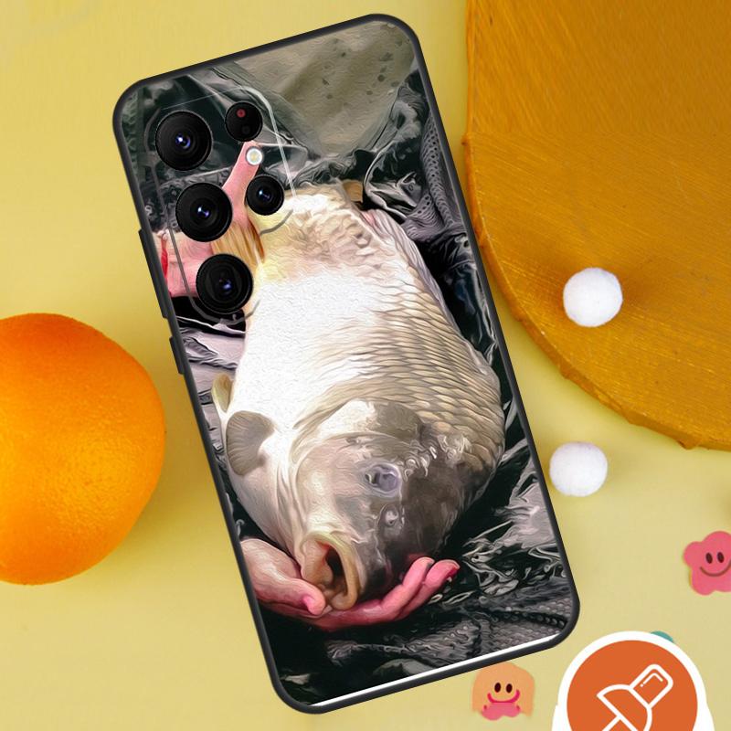 Carp Fishing Fish Case For Samsung Galaxy S25 Ultra S24 S23 S22 S21 Ultra S9 S10 S20 Plus S24 FE Funda Cover