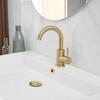 Stainless Steel Golden Bathroom Faucet Hot And Cold Countertop European Style Brushed Gold Small Curved Bathroom Sink Faucet